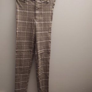 Brown Plaid Pants from Garage XS